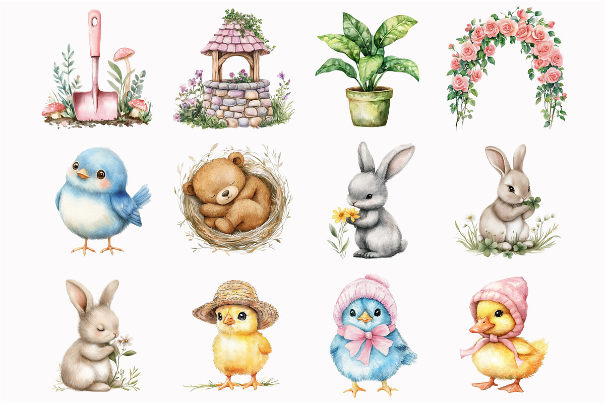 Little valley watercolor clipart, an Illustration by Design Market (Photo 4 of 5)
