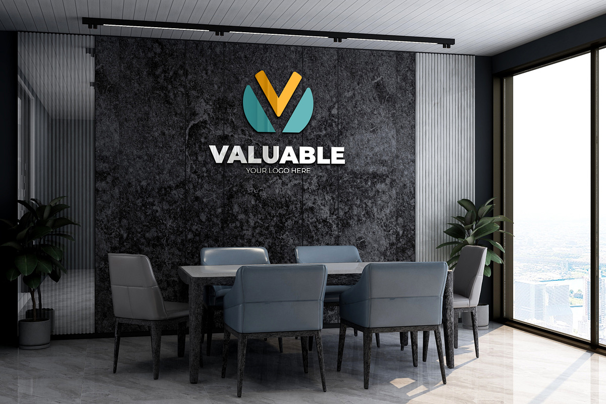 PSD Office Scene Modern Wall Mockup, a Product Mockup by Ayy (Photo 16 of 17)
