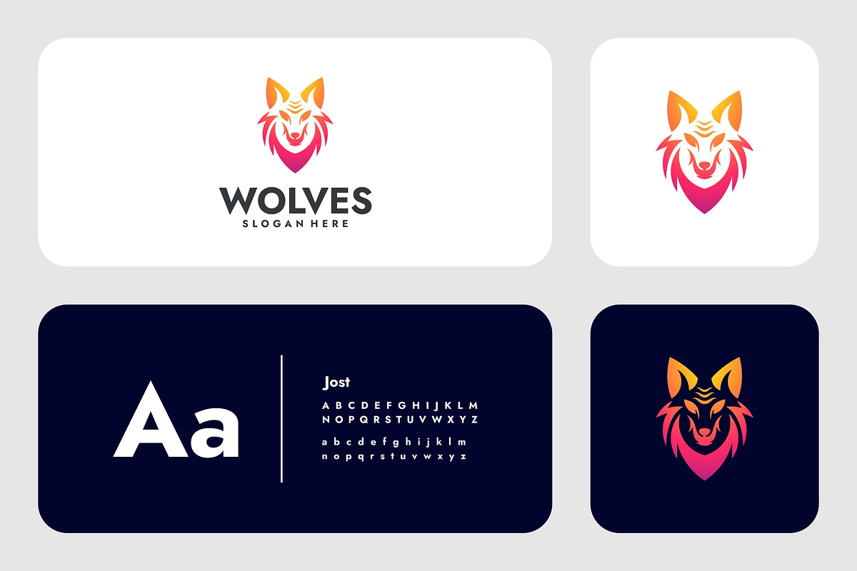 Modern Gradient Wolves Logo Design, a Branding & Logo Template by Artnivora.Std (Photo 2 of 4)