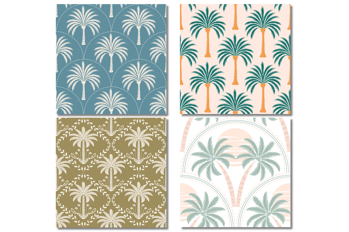 Palm Tree Tropical Seamless Patterns, a Pattern Graphic by wind mill (Photo 2 of 3)