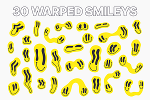 Warped Smiley Face Vector Pack