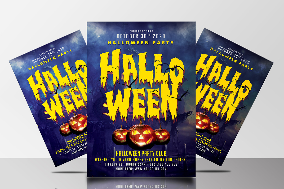 Halloween Party Flyers Bundle, a Flyer Template by AfzaalGraphics (Photo 8 of 19)