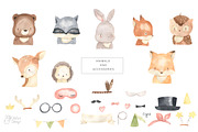 WOODLAND ANIMAL FACES. Watercolor, an Animal Illustration by OlliArtDesign (Thumbnail 2 of 10)