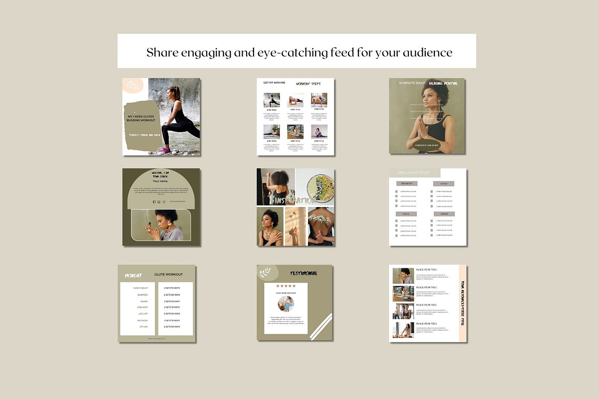 Nutrition coach Instagram template, a Social Media Template by Deepa Template Studio (Photo 6 of 11)