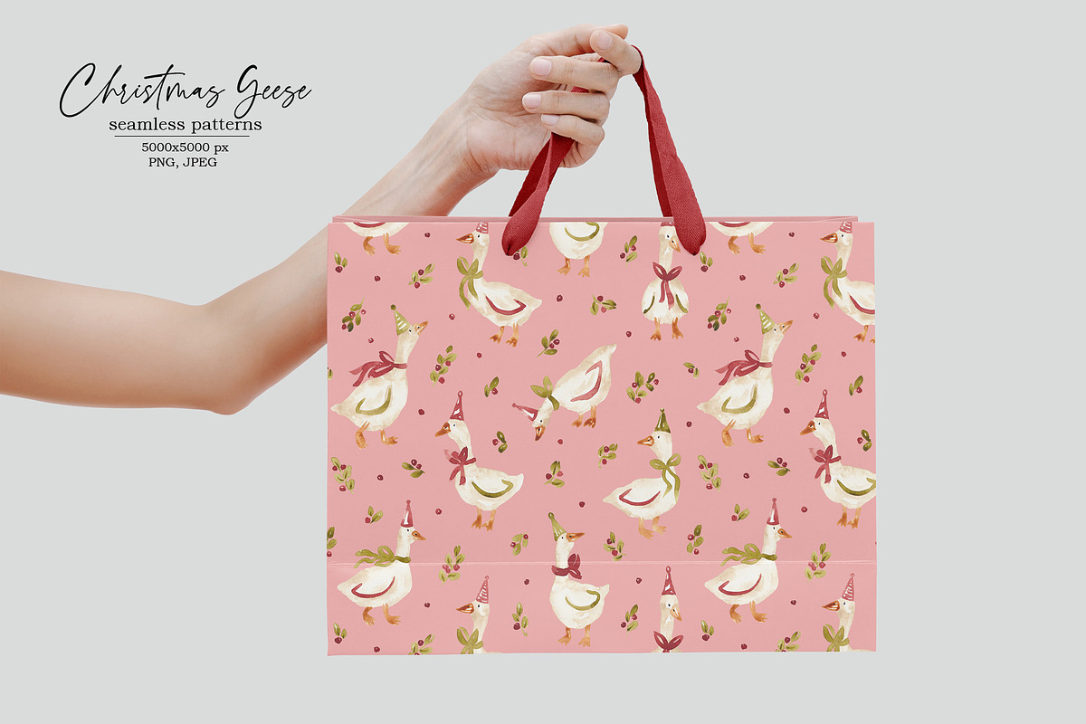Christmas geese collection, an Animal Illustration by SirenaArt (Photo 11 of 15)