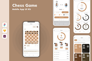 Chess Game Mobile App UI Kit, an UI Kit Template by uicube