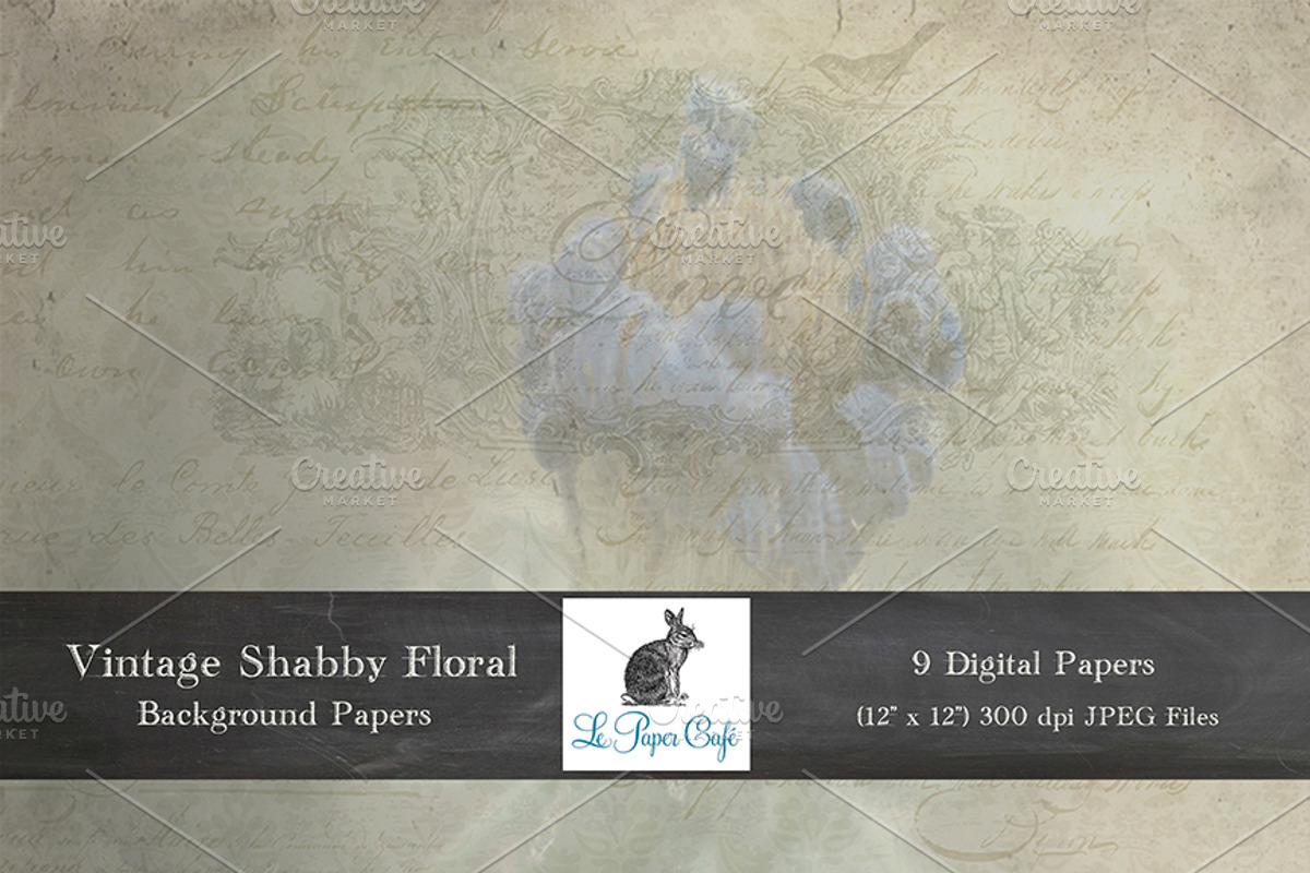 Vintage Shabby Floral Backgrounds preview 3