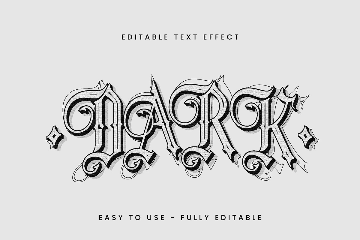 Gothic Retro Ornamental Text Effect