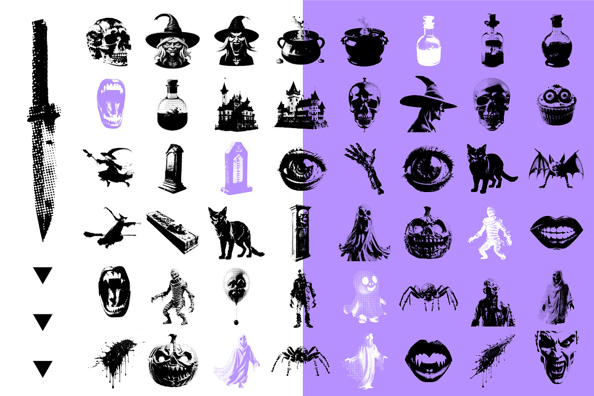 Retro halftone Halloween collection, a Texture Illustration by Lana Sham (Photo 18 of 20)
