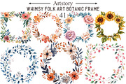 Whimsy Folk Art Botanic Frame Clipar, an Illustration by designcity5 (Thumbnail 1 of 5)