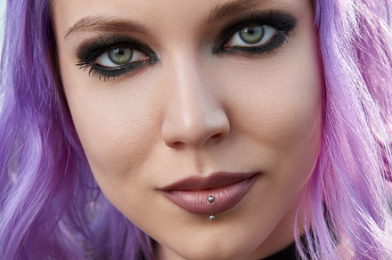 Pastel goth girl with violet hair stock photo containing girl and woman, a Person Photo by Jetrel