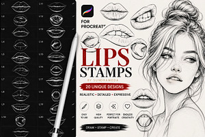 Procreate Lips Stamp Brushes