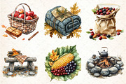 Autumn Camping Trip Clipart, an Illustration by DreamCafeArt (Thumbnail 4 of 7)
