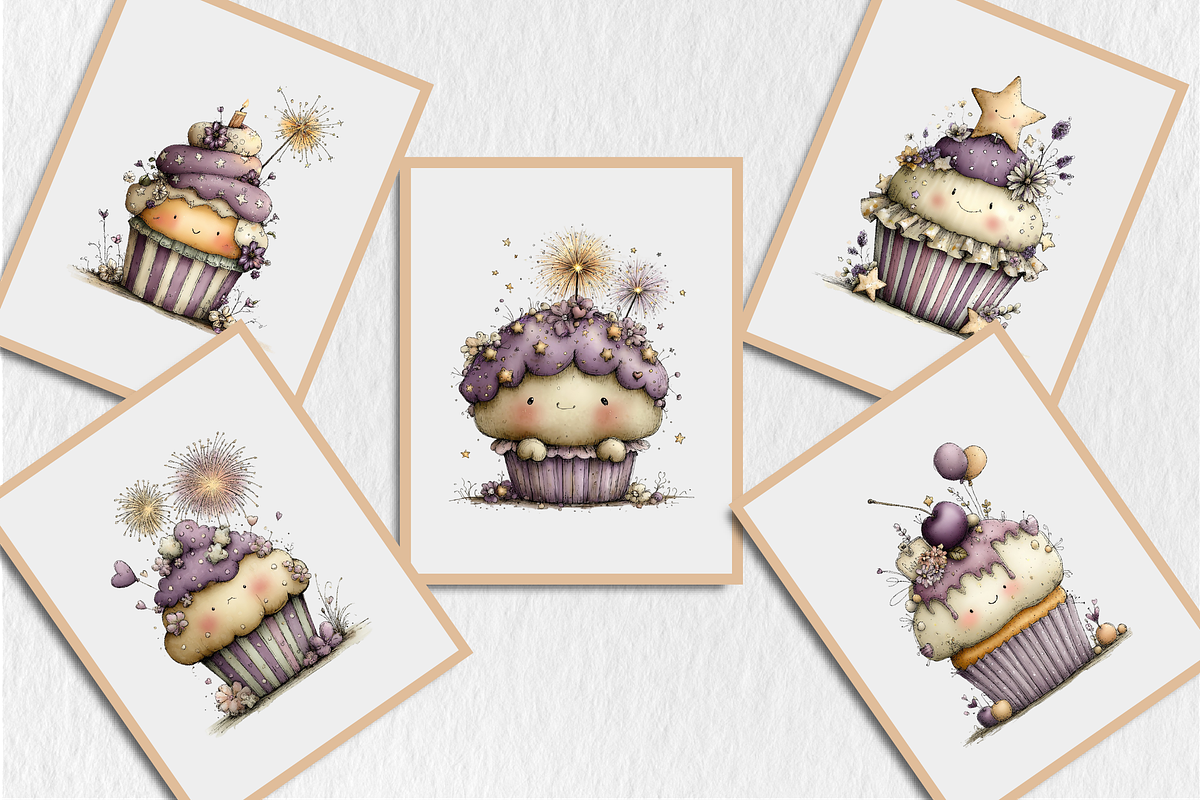 Whimsical4th of July Cupcake Clipart, a Seasonal Illustration by Rose Art (Photo 5 of 6)