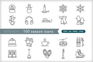 Minimal 100 Season Icons