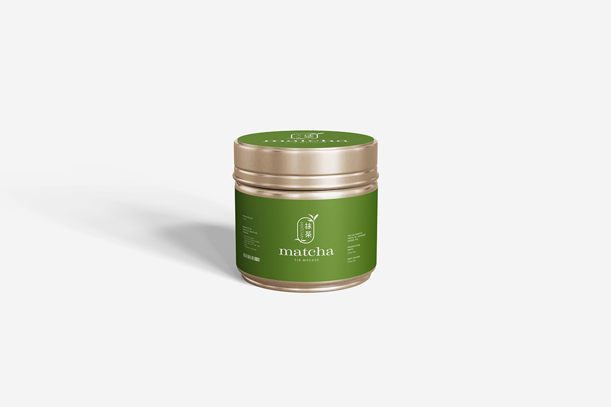 Matcha Tin Mockup, a Product Mockup by MrLetters (Photo 3 of 5)