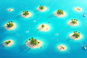Bird’s Eye View Of Tropical Island S, a Photo by LOGOCREATIVE