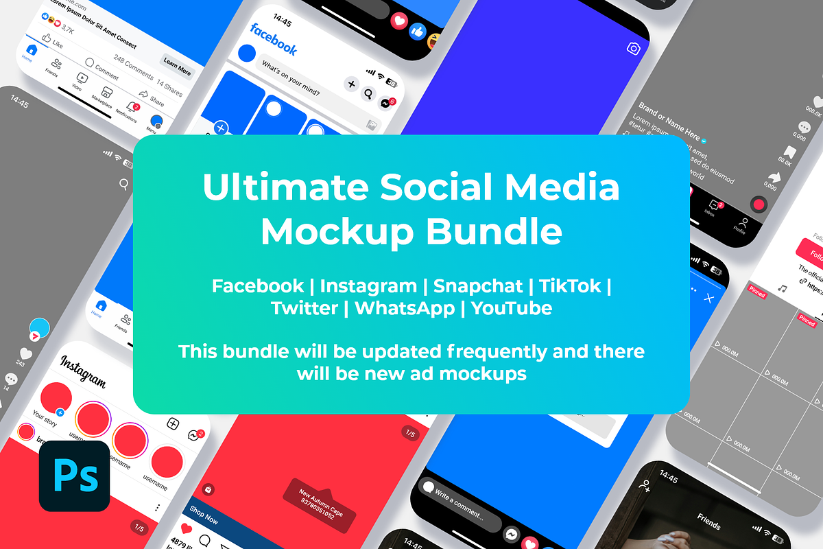 Ultimate Social Media Mockup Bundle, a Social Media Template by Dilshod Sobirov (Photo 1 of 7)
