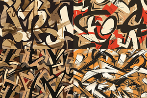 Brown Graffiti Seamless Patterns