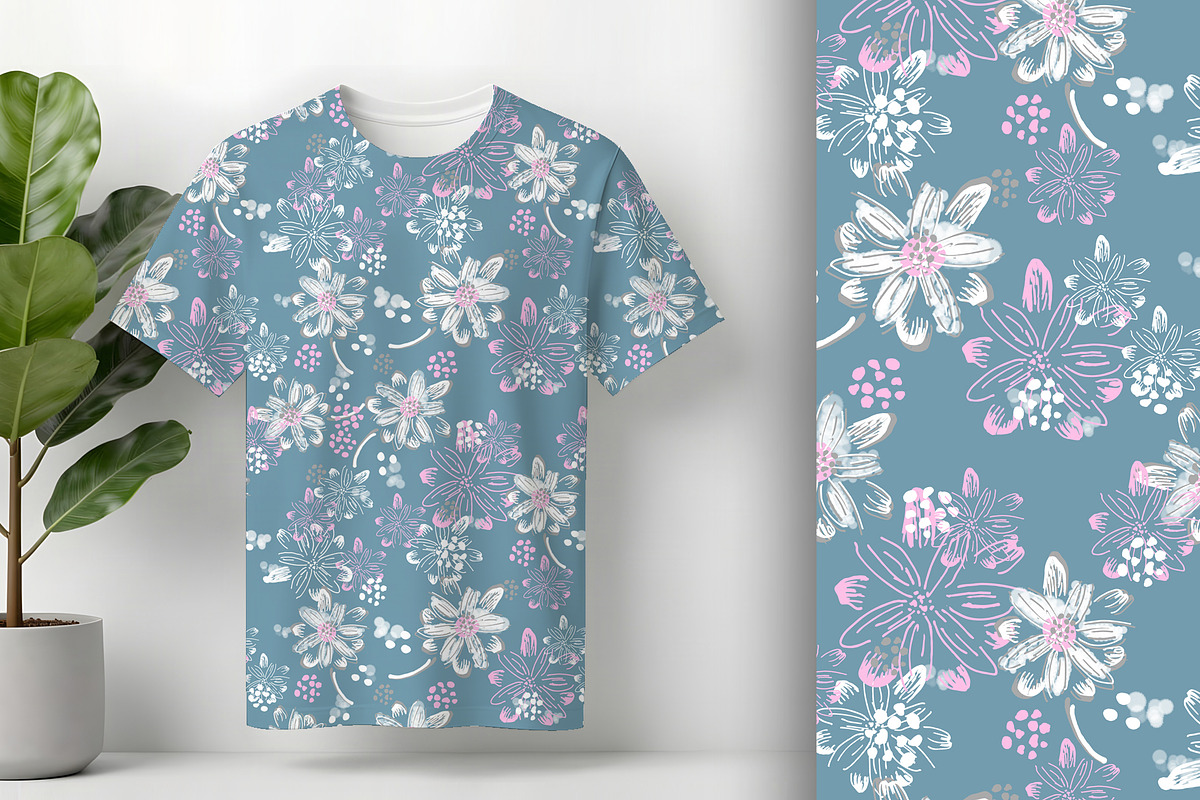 Lacy Drawn Floral Seamless Pattern, a Pattern Graphic by Sharon Schwalbe (Photo 2 of 6)