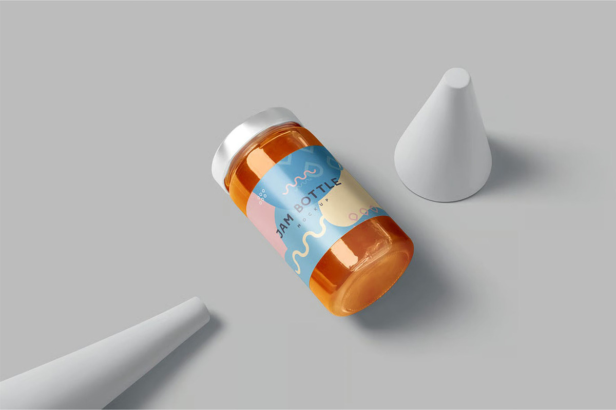Glass Jam Bottle Mockups, a Product Mockup by megostudi0 (Photo 5 of 7)