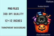 Watercolor Black Cat Halloween PNG, an Illustration by SinaCreation (Thumbnail 5 of 5)