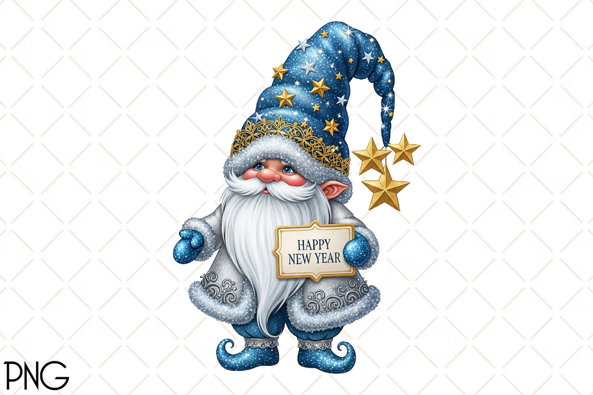Happy New Year Gnome PNG, an Illustration by Black Bird Studio (Photo 1 of 4)