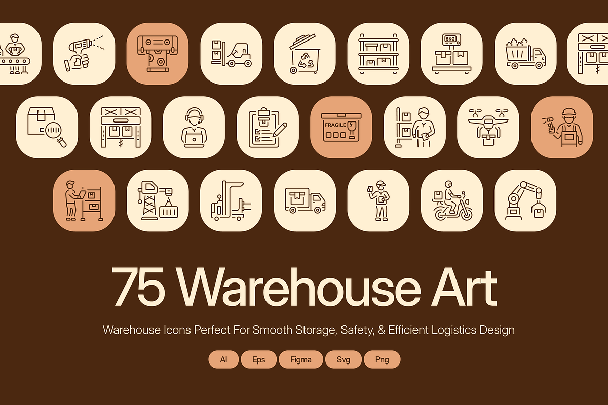 Warehouse Icon Art Set, an Outline Icon by Prosymbols (Photo 1 of 7)