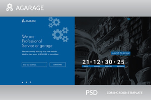 Agarage coming soon psd template