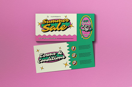 Green Retro Summer Sale Voucher, a Card Template by graphicook