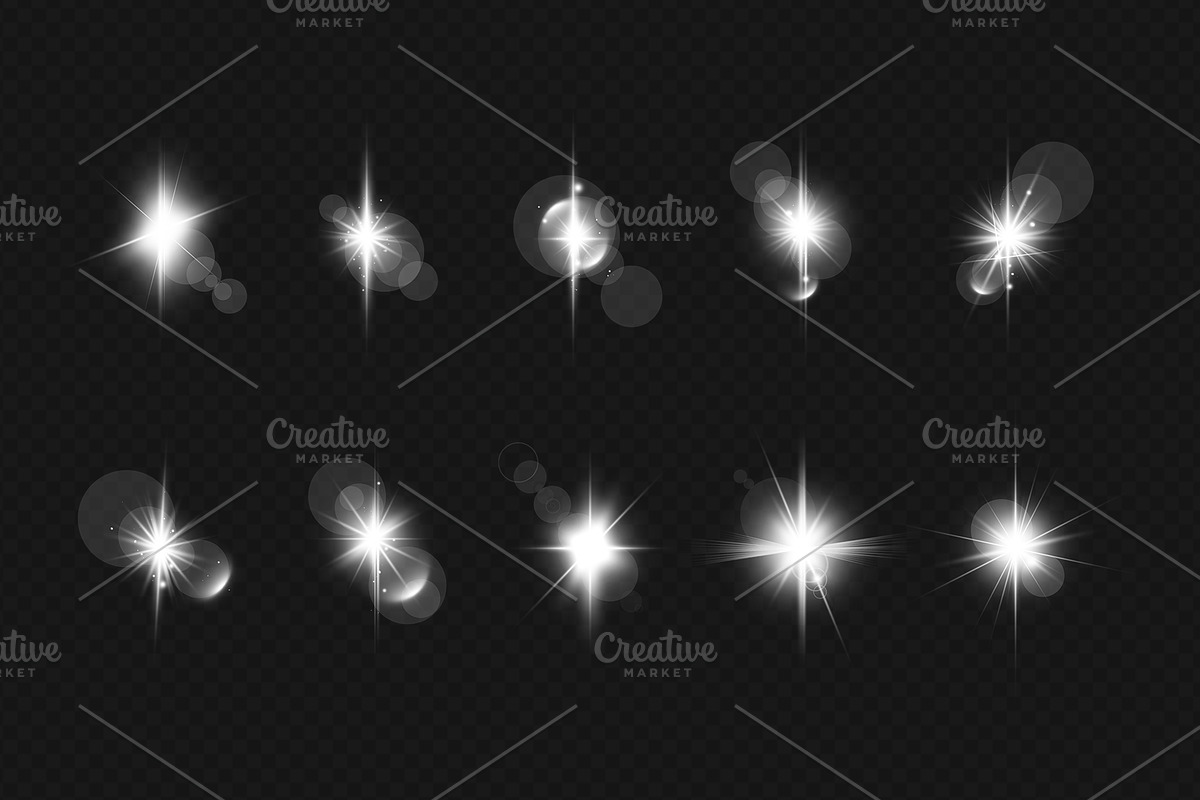 47 White Lens Flare Reflection Pack, an Object Graphic by Warm Snow (Photo 3 of 5)