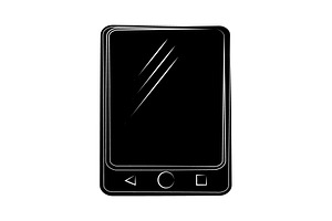 Tablet Icon Vector Black On White