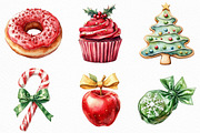 Watercolor Christmas Candy Clipart, an Illustration by Craft Nest (Thumbnail 5 of 6)