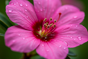 Close-up of a pink flower with water, a Nature Photo by professorinc
