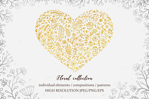 Floral collection / Golden heart