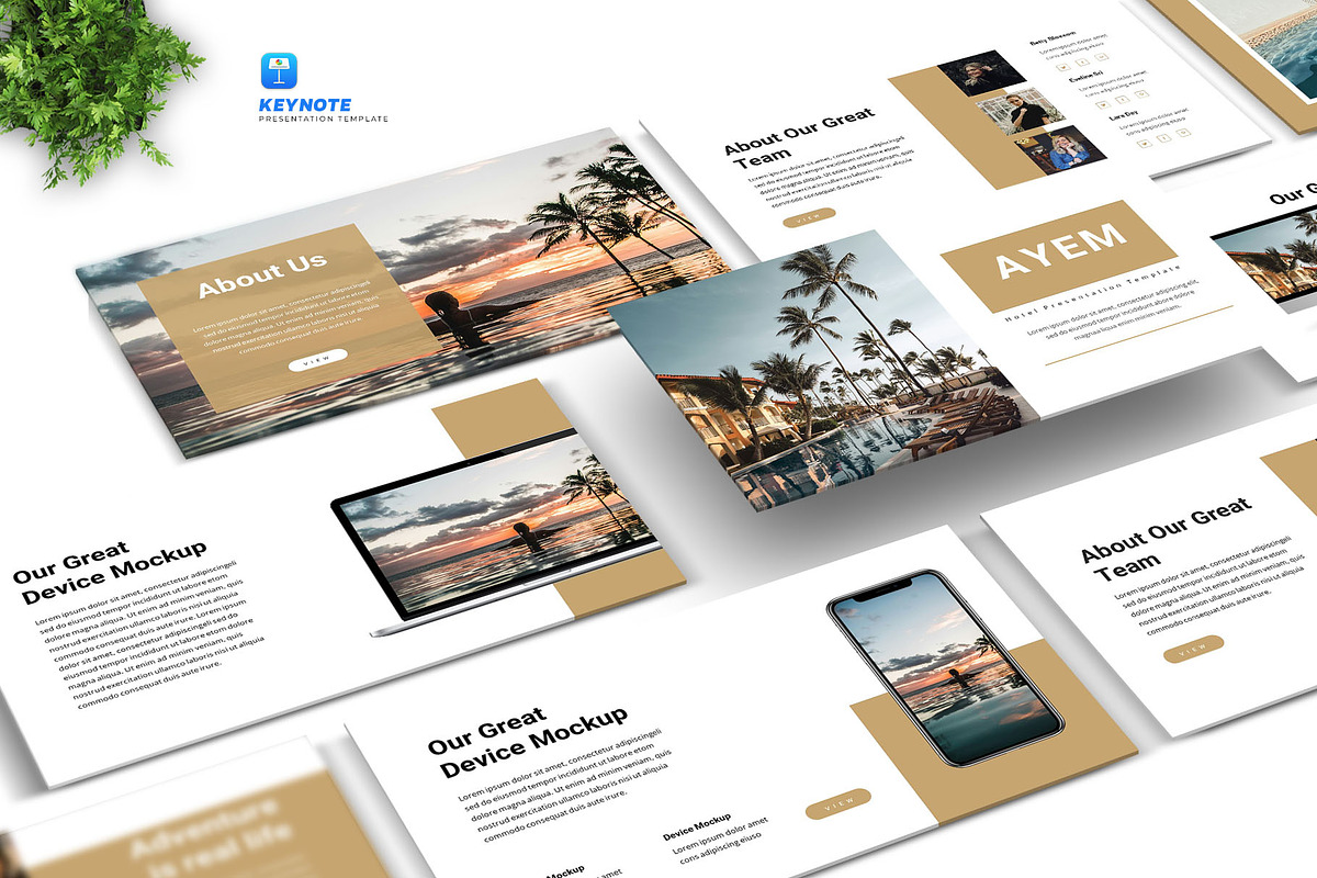 Ayem Hotel Keynote Template, a Presentation Template by Glowin_studio