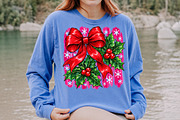 Coquette Red Christmas Bow Holly PNG, a Seasonal Illustration by Rose Art (Thumbnail 4 of 4)