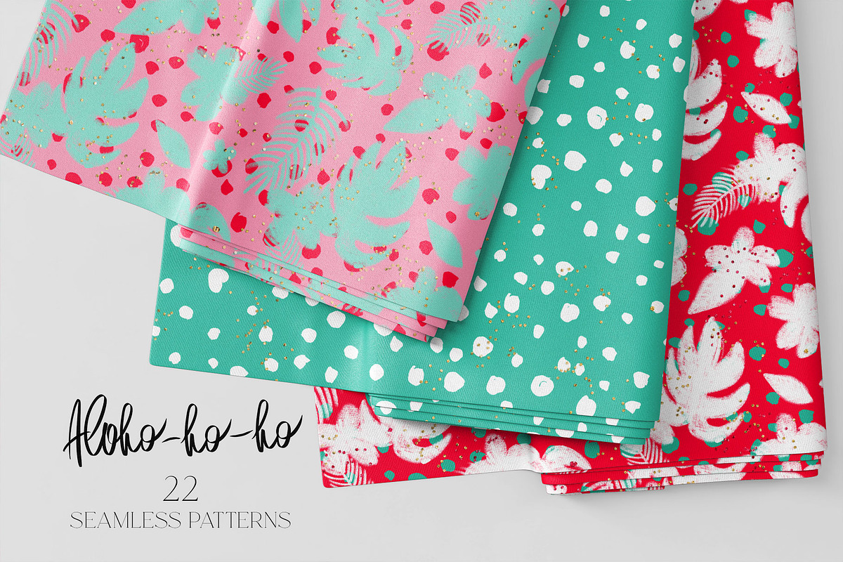 Tropical Santa Christmas Patterns, a Pattern Graphic by KaramfilaS (Photo 7 of 28)