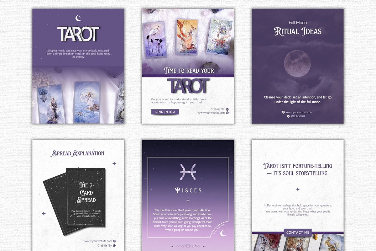 Tarot Reading Social Media Template, a Social Media Template by Talipic Designs (Photo 2 of 8)