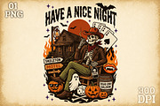 Halloween Cowboy Png-Vintage Motel, a Work Illustration by Sublimation Artist (Thumbnail 1 of 9)