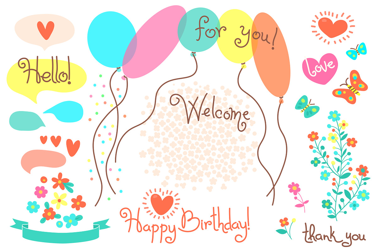 Card Kit with Cute Animals, a Card Template by Baksiabat (Photo 3 of 5)