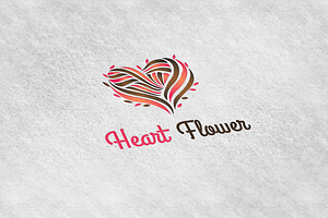 Heart Flower Logo Template