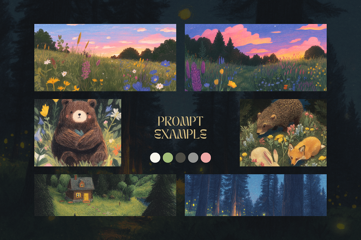 Crayon Illustration MidJourney Style, a Decorative Illustration by Artimind Studio (Photo 5 of 10)