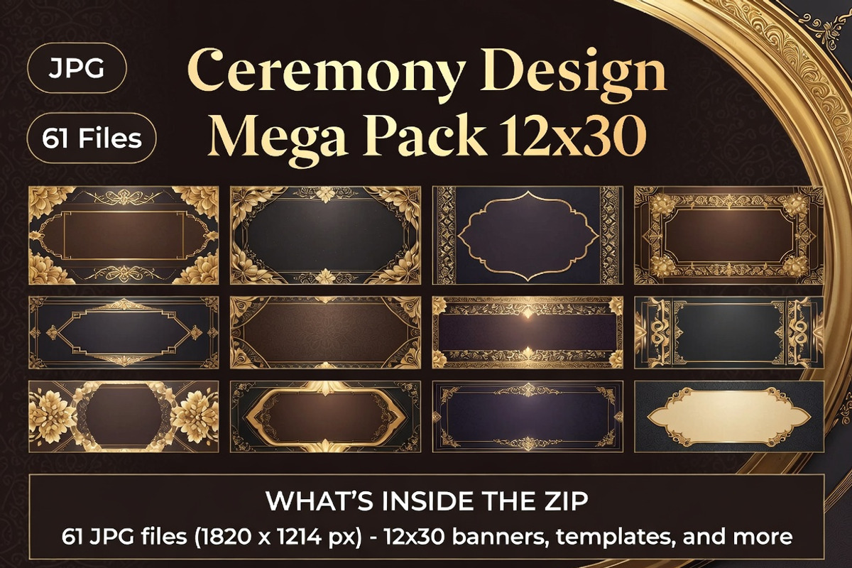 Ceremony Design 12x30 PSD Print Pack, a Stationery Template by Dreamanart (Photo 2 of 4)