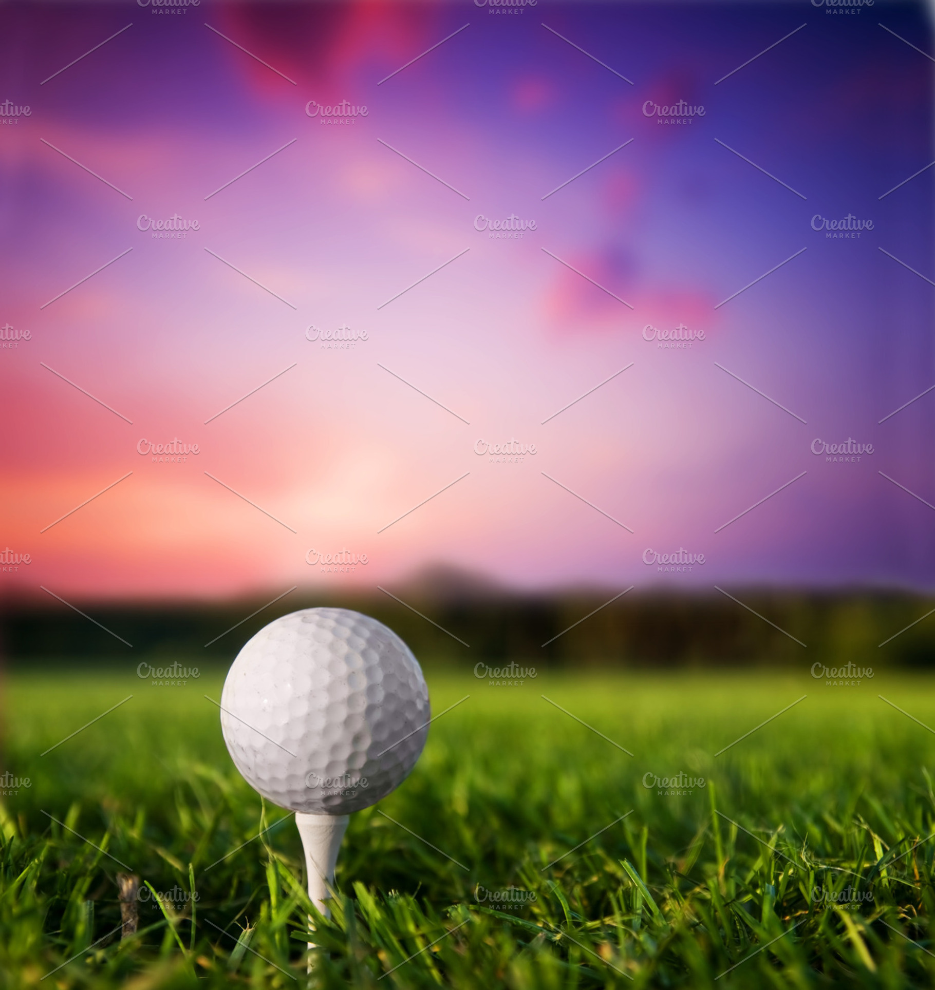 Golf ball on tee containing golf, golfing, and ball, a Sports & Recreation Photo by Photocreo Michal Bednarek