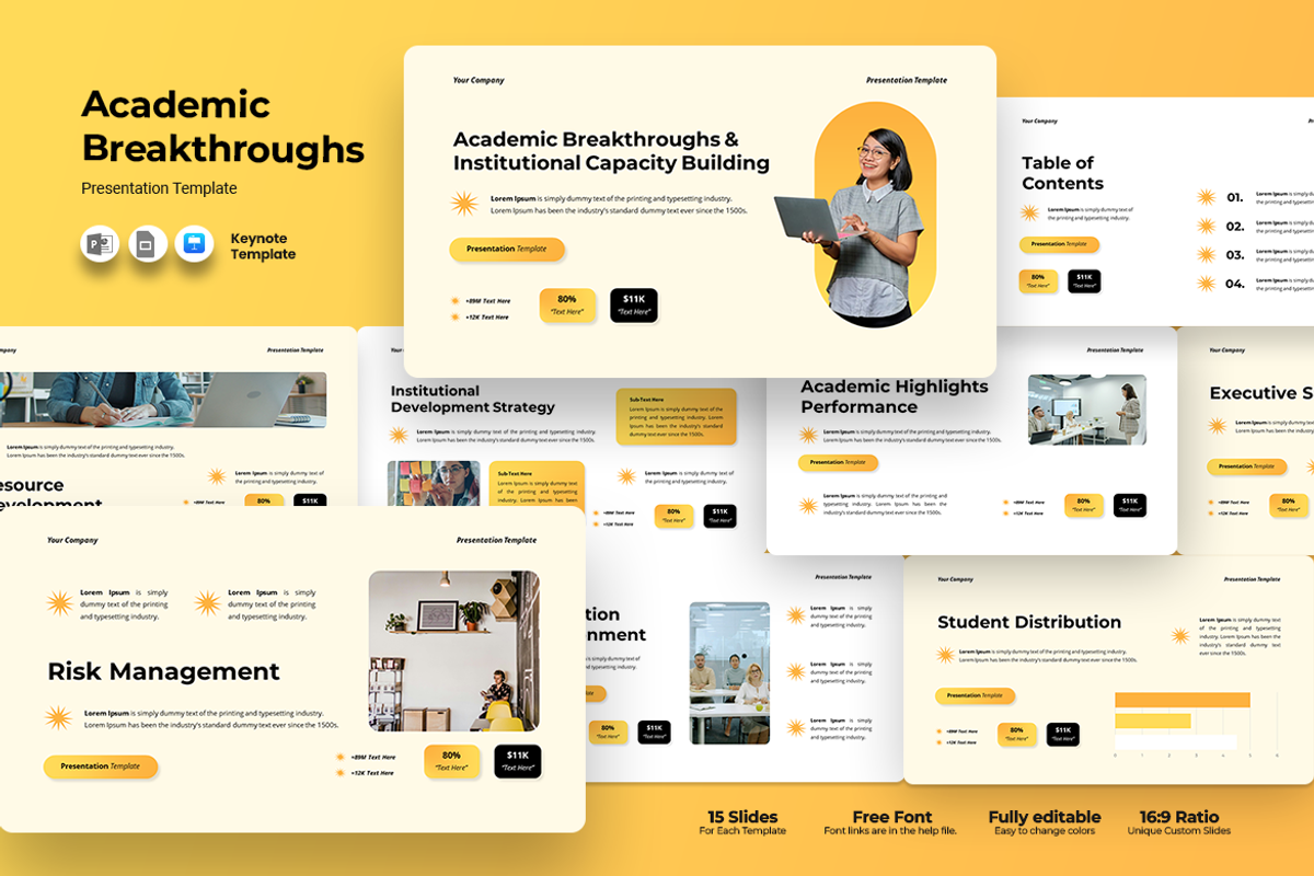 Academic Breakthroughs - Keynote, a Presentation Template by QR Design Studio (Photo 1 of 3)