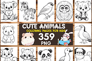 Cute Animals Coloring Pages for Kids, a Brochure Template by LA Design (Thumbnail 1 of 10)