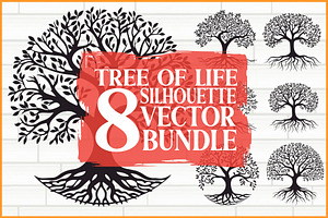 Decorative Tree of Life Bundle, an Illustration by hafijul