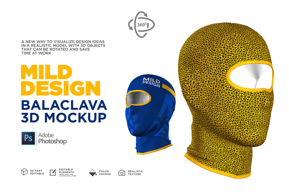 3D Mockup Balaclava, a Mask Mockup by Mildstudio (Photo 5 of 5)