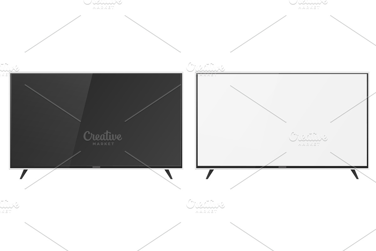 TV flat screen. Dark and light, a Technology Illustration by Vectorbuum